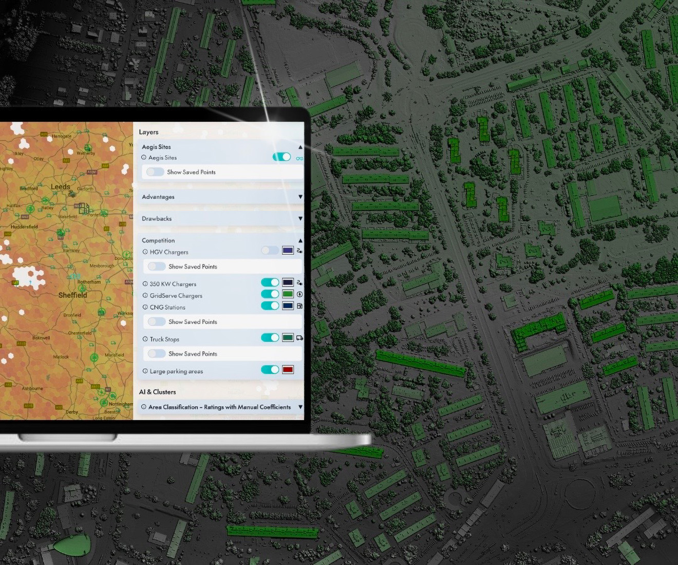 A laptop which shows the Payload app.